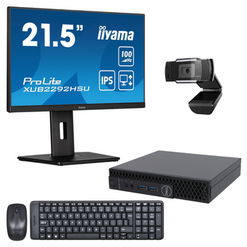 Zestaw Komputer Dell Optiplex 3070 + monitor iiyama ProLite XUB2292HSU-B6 22" + klawiatura z myszą Logitech + kamera Natec Lori + Full HD