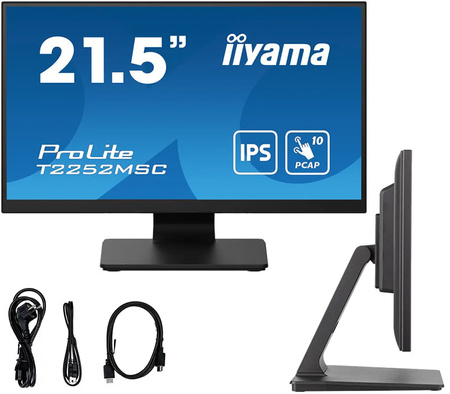 Monitor dotykowy IPS LED iiyama ProLite T2252MSC-B2 22'' FullHD na stopce