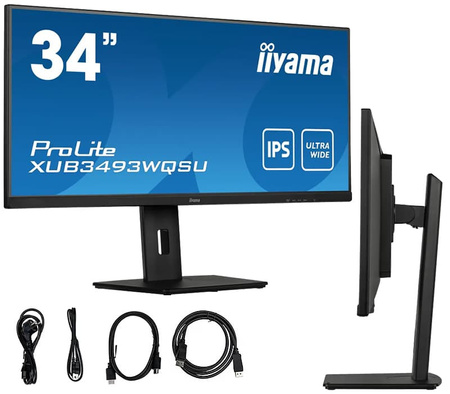 Monitor IPS LED iiyama ProLite XUB3493WQSU-B5 34" czarny