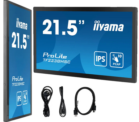 Monitor dotykowy do zabudowy IPS iiyama ProLite TF2238MSC-B1 22" FullHD