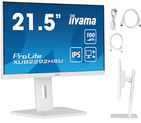 Monitor IPS LED iiyama ProLite XUB2292HSU-W6 22" obrotowy hub USB