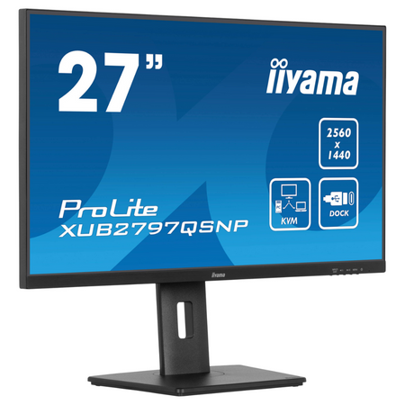 Monitor iiyama ProLite IPS XUB2797QSNP-B1 27" WQHD obrotowy stacja dokująca