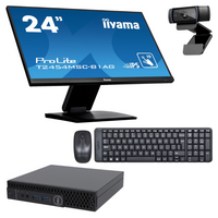 Zestaw Komputer Dell Optiplex 3060 + monitor iiyama ProLite T2454MSC-B1AG 24" + klawiatura z myszą MK220 + kamerka Logitech HD Pro C920